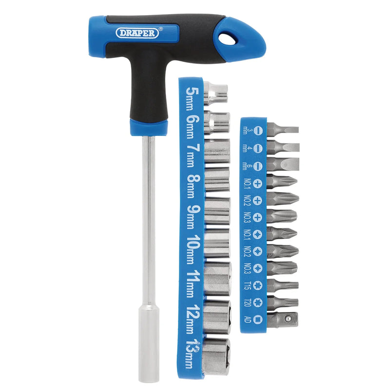 Draper T-Handle Screwdriver Set 22 Piece 1/4" Sq. Dr.