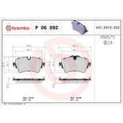 Brembo 4 x Front Brake Pad Set P06092