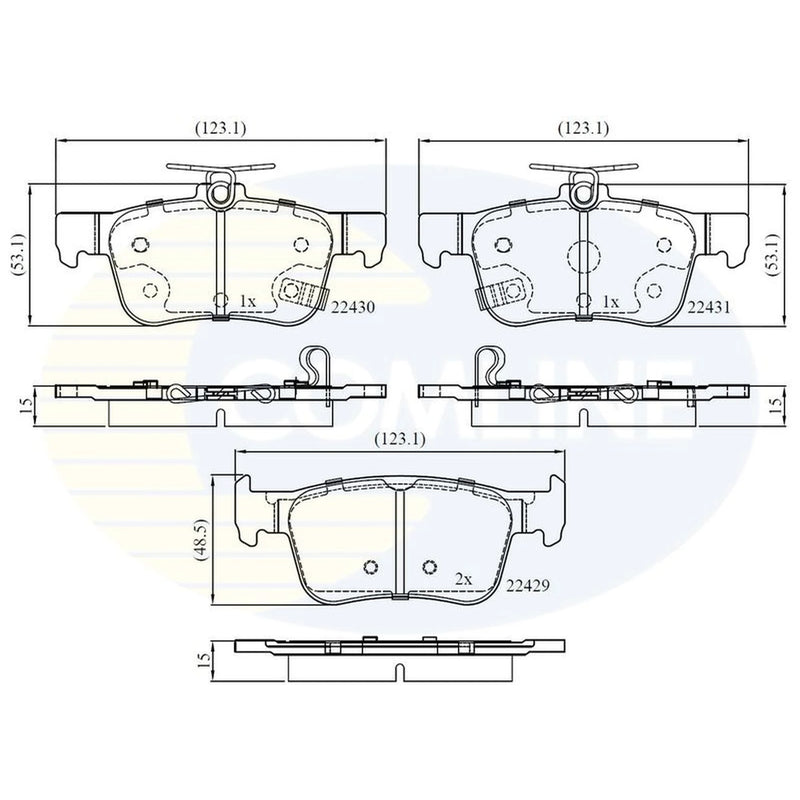 Comline 4 x Rear Brake Pad Set CBP32407