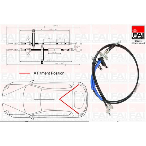 FAI Handbrake Cable Centre FBC0052