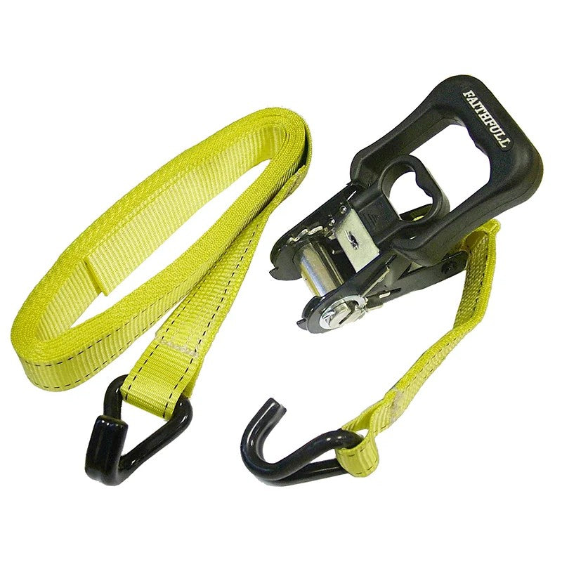 Faithfull Ratchet Tie-Down J-Hook 5m x 32mm Breaking Strain 1320kg Piece
