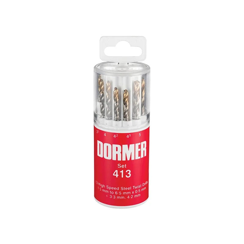 Dormer A094 No.413 HSS TiN Coated Drill Set of 13 1.5- 6.50mm x 0.5mm - A094413