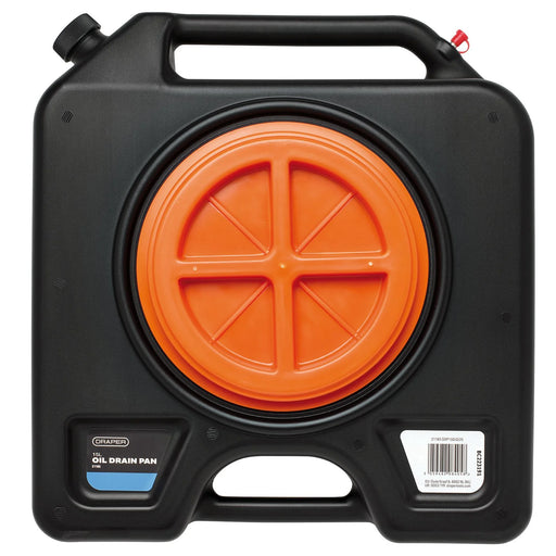 Draper Oil Drain Pan 14L Heavy Duty Polyethylene