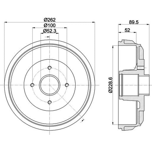 Mintex Brake Drum Assembly Rear MBD443