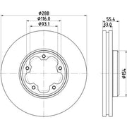DON 2 x Front Brake Discs PCD20411