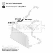 Borg & Beck Intercooler Turbo Charge Air Hose Front BTH1085