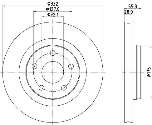 MINTEX Brake Disc Front Externally Vented 332mm Outer Diameter For Jeep Wrangler MINTEX - Town Parts