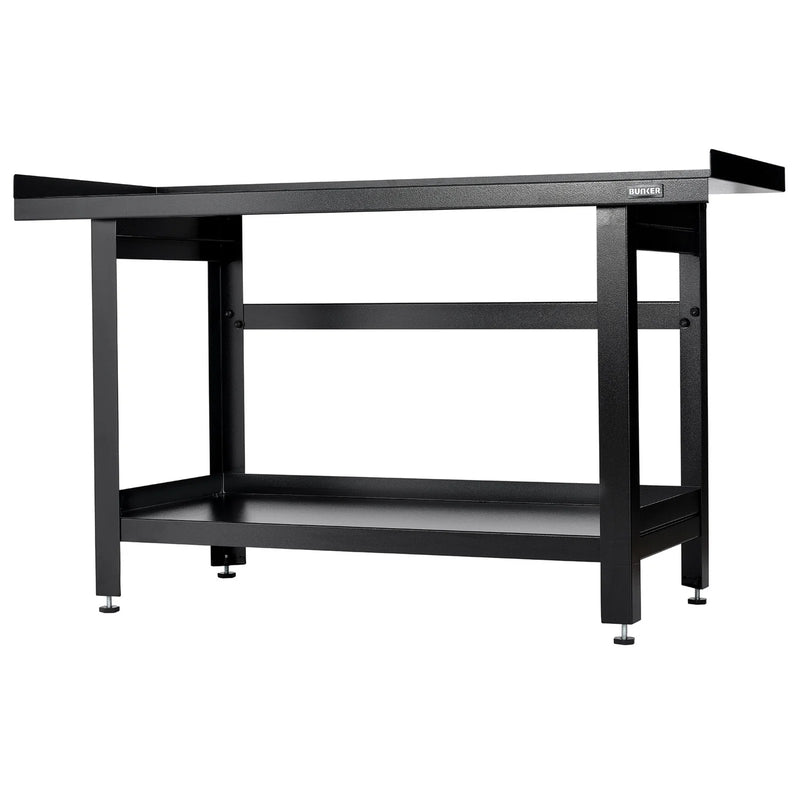 Bunker Workbench, Industrial Steel with Adjustable Feet