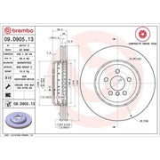 Brembo 2 x Aluminium Front Brake Disc Hub Brake Discs 09.D905.13