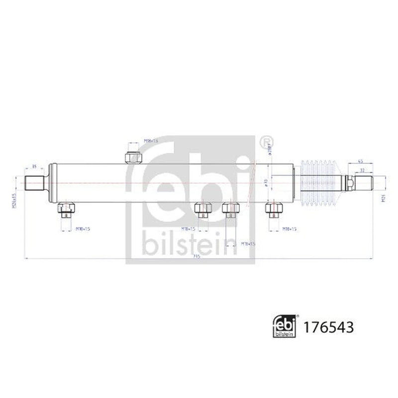 Febi Power Steering Slave Cylinder Rear 176543