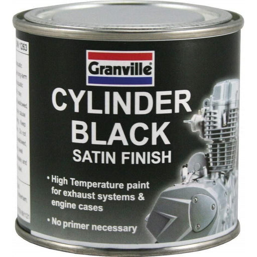 Granville High Temperature Cylinder Paint - Black Satin - 250ml Granville  - Town Parts