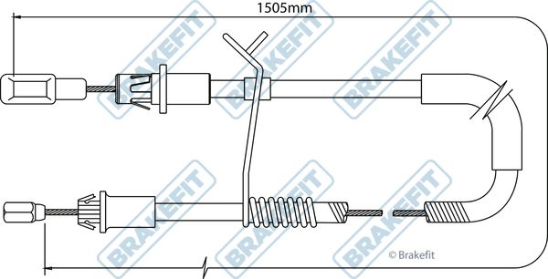Apec Handbrake Cable Left Rear fits Ford Transit Platform/Chassis 2006-2014 2.2
