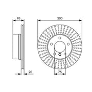 Bosch 2 x Vented Rear Brake Discs 0 986 479 497