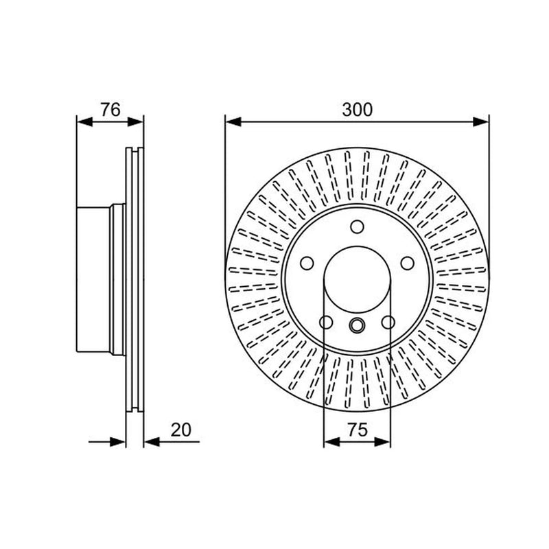 Bosch 2 x Vented Rear Brake Discs 0 986 479 497