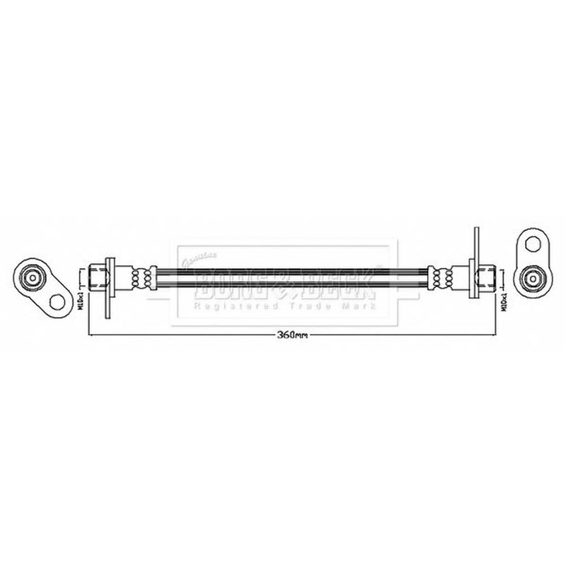 Borg & Beck Brake Hydraulic Hose Line Rear BBH8770