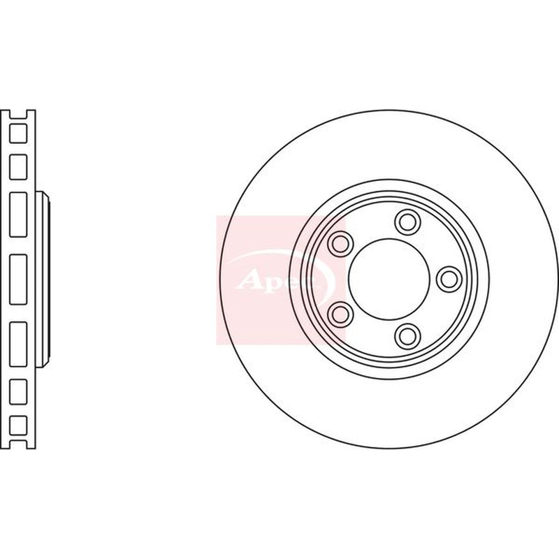 Apec 2 x Vented Front Brake Discs DSK976