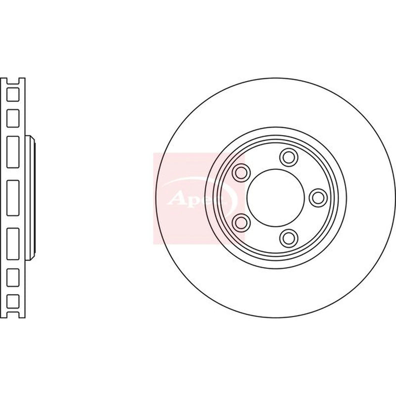 Apec 2 x Vented Front Brake Discs DSK976