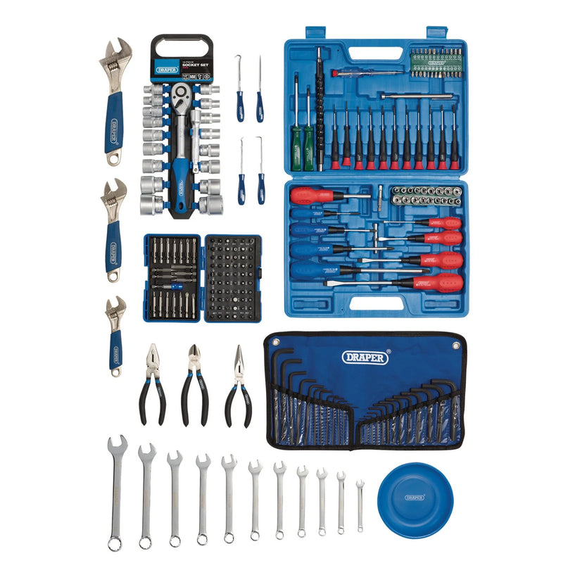 Draper Tool Kit, 9 Drawer (216 Piece) with Ball Bearing Runners
