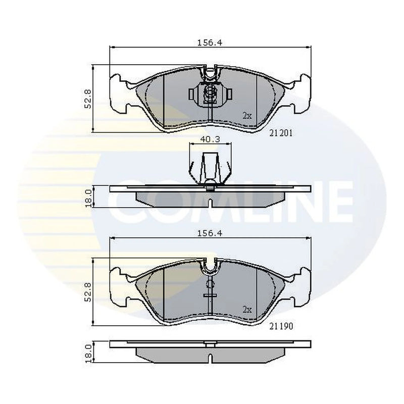 Comline 4 x Front Brake Pad Set CBP01007
