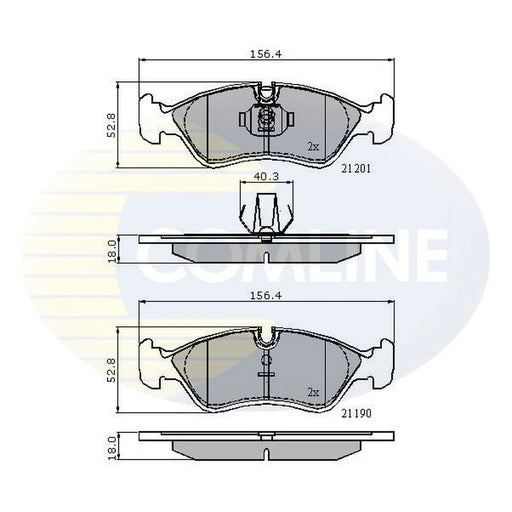 Comline 4 x Front Brake Pad Set CBP01007