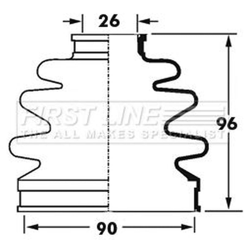First Line Drive Shaft Bellow Kit Front Left FCB2398