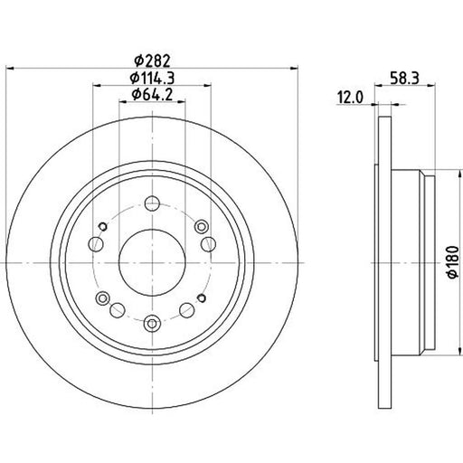 DON 2 x Solid Rear Brake Discs PCD20972