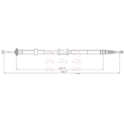 Apec Handbrake Cable Left Rear CAB1588