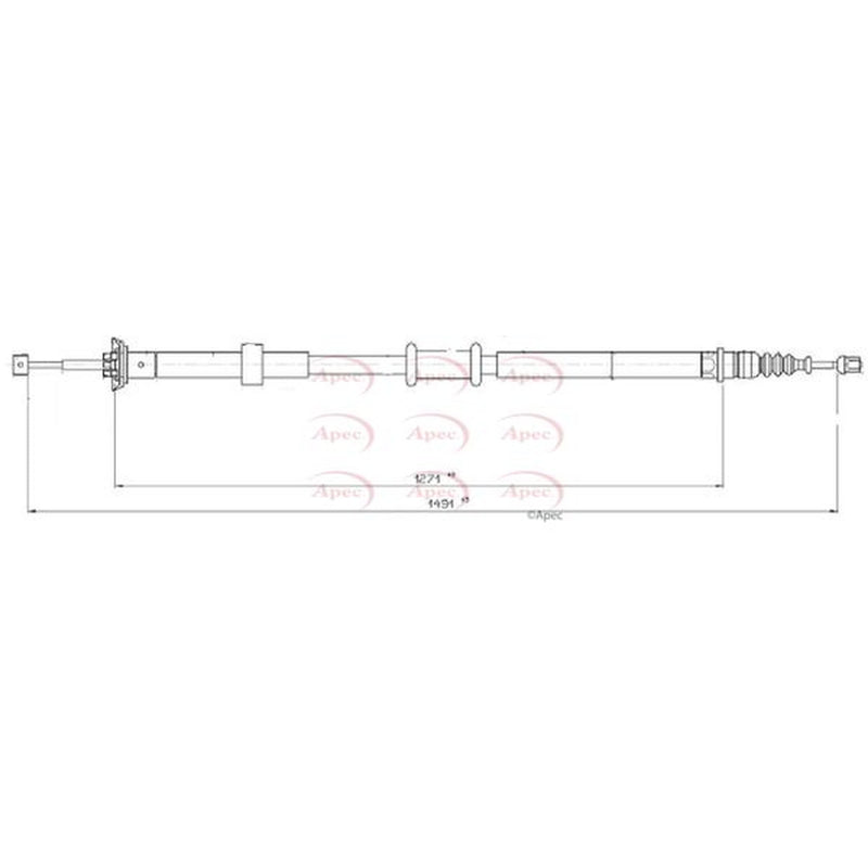 Apec Handbrake Cable Left Rear CAB1588