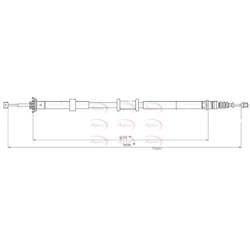 Apec Handbrake Cable Left Rear CAB1588