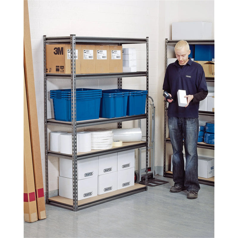 Draper Expert Heavy Duty Steel Shelving Unit 5 Shelves 1220x450x1830mm