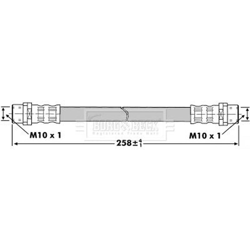 Borg & Beck Brake Hydraulic Hose Line Rear Left BBH7299