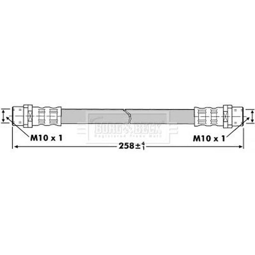 Borg & Beck Brake Hydraulic Hose Line Rear Left BBH7299