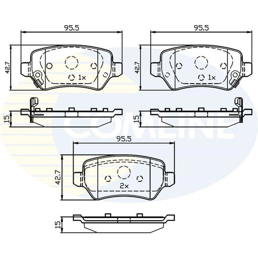 Comline 4 x Rear Brake Pad Set CBP32239