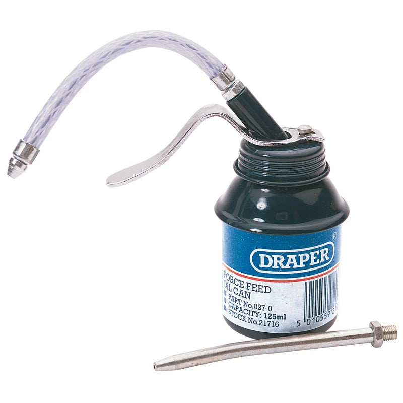 Draper Force Feed Oil Can 125ml with Flexible Spout