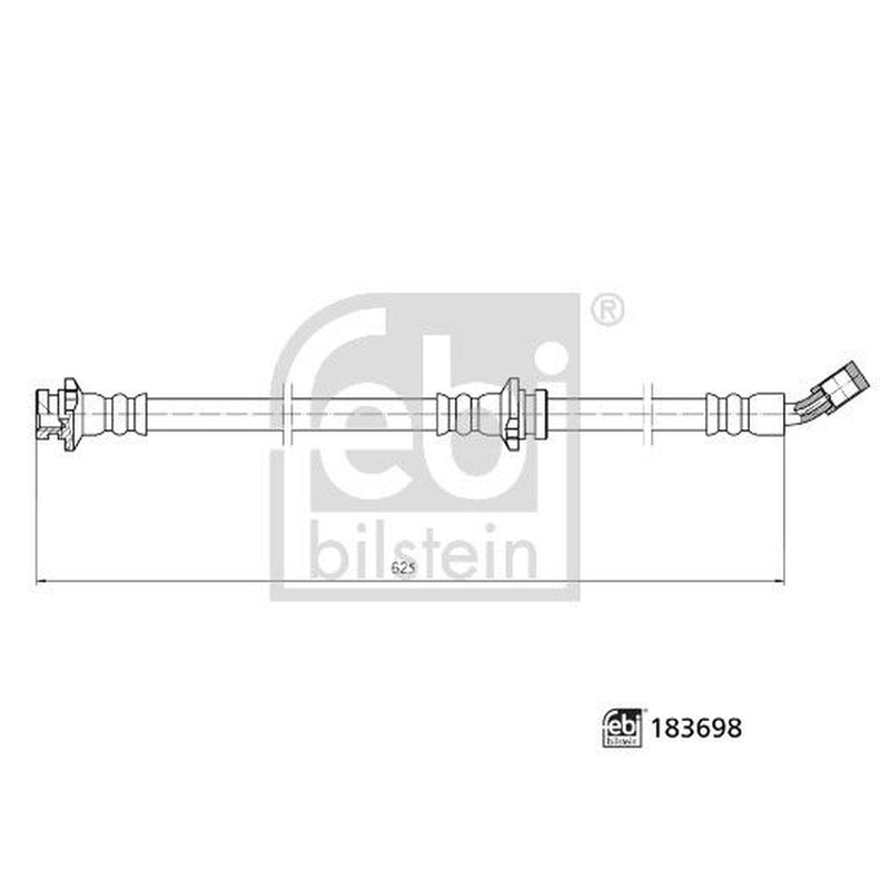 Febi Brake Hydraulic Hose Line Front Left 183698