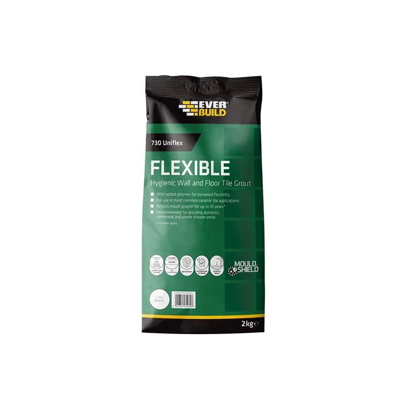 Everbuild Sika 730 Uniflex Hygienic Tile Grout White 2.5kg - 695765