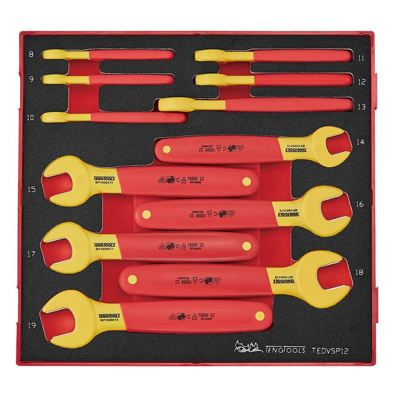 Teng Tools Insulated Spanner Set FOAM2 12 Pieces