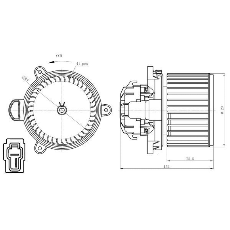 NRF Heater Blower Fan 34279