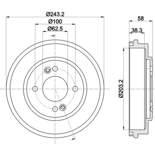 Mintex Brake Drum Assembly Rear MBD312