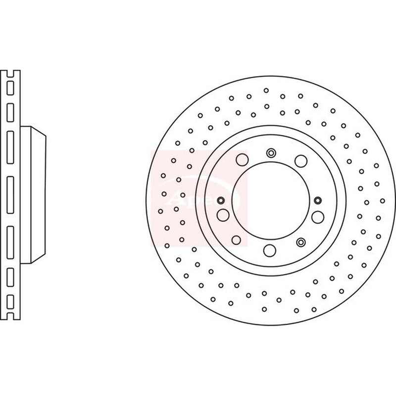Apec 2 x Perforated/Vented Rear Brake Discs DSK3008