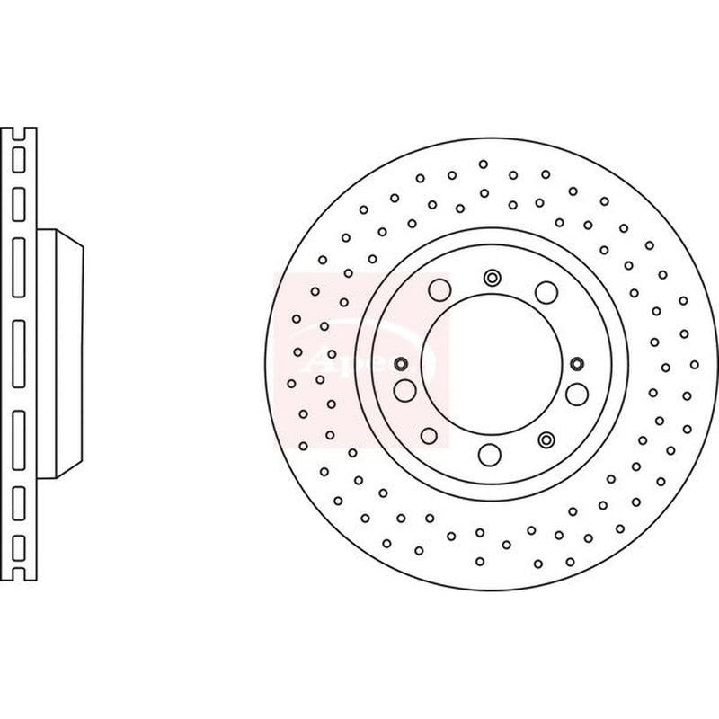 Apec 2 x Perforated/Vented Rear Brake Discs DSK3008