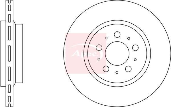 Apec 2 x Brake Disc Set Vented