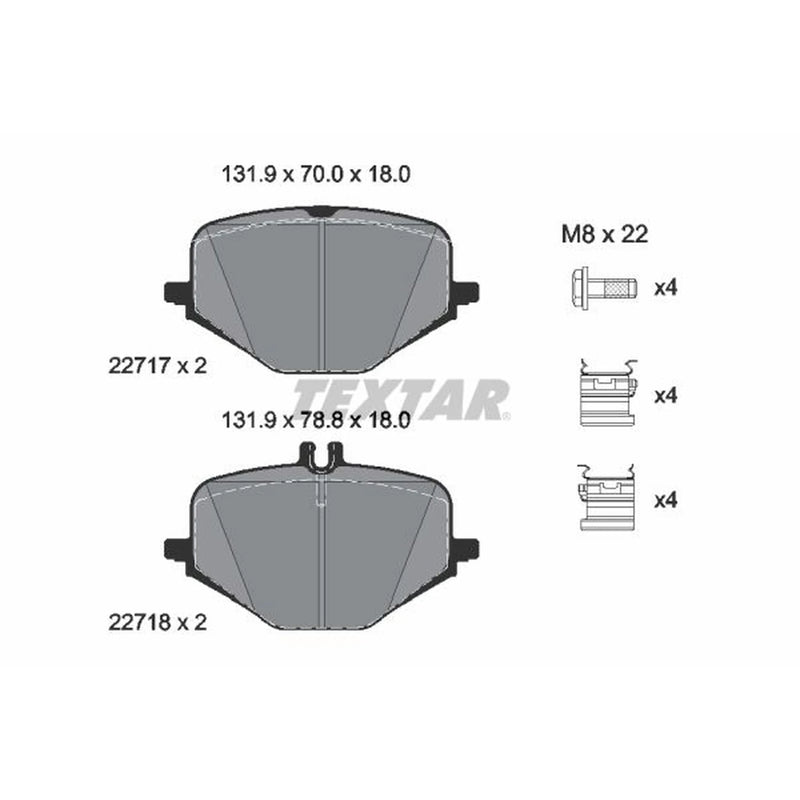 Textar Rear Brake Pad Set 2271701