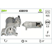 Valeo Starter Motor 12V 2.2kW 14 Teeth 438519