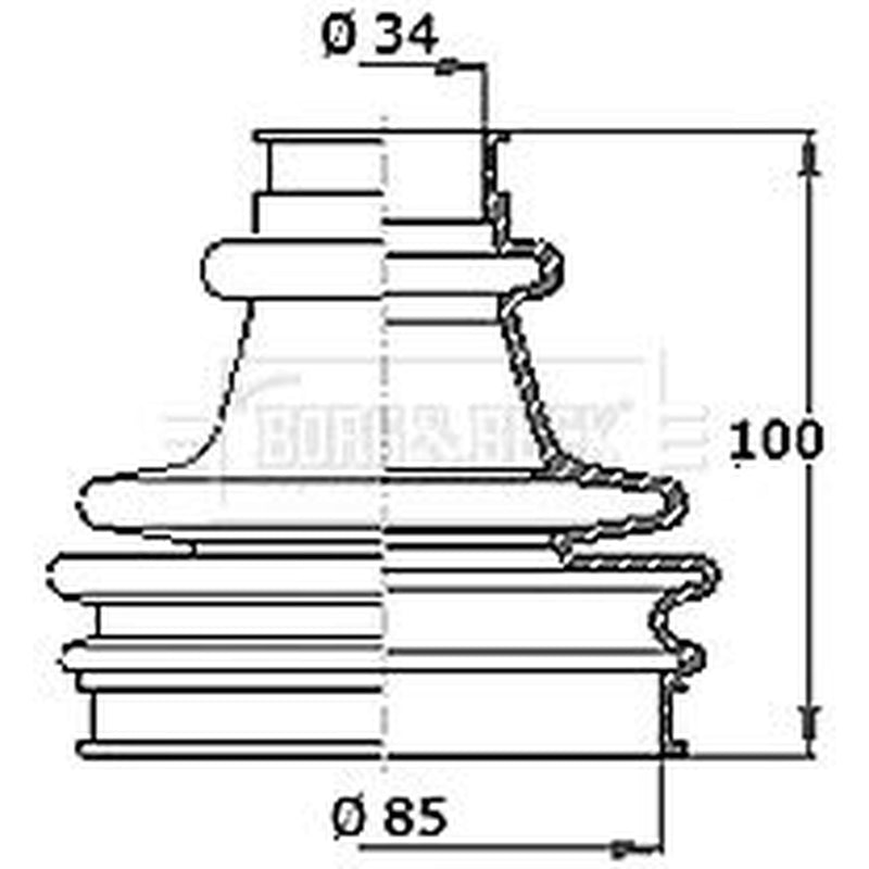 Borg & Beck Drive Shaft Bellow Kit Front Left Polychloropr BCB2280R