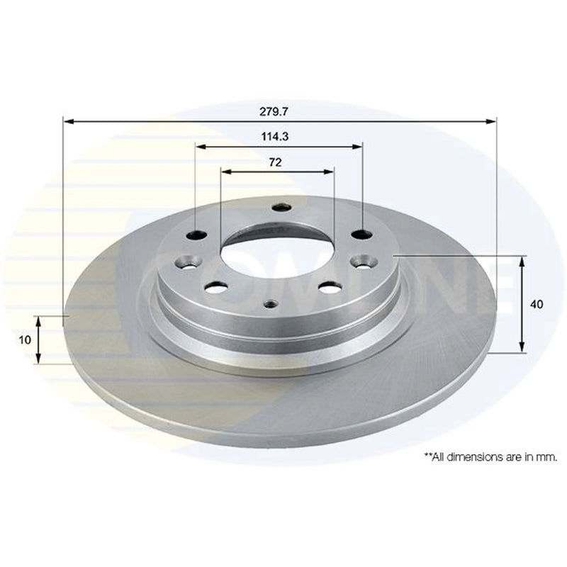 Comline 2 x Solid Rear Brake Discs ADC0450