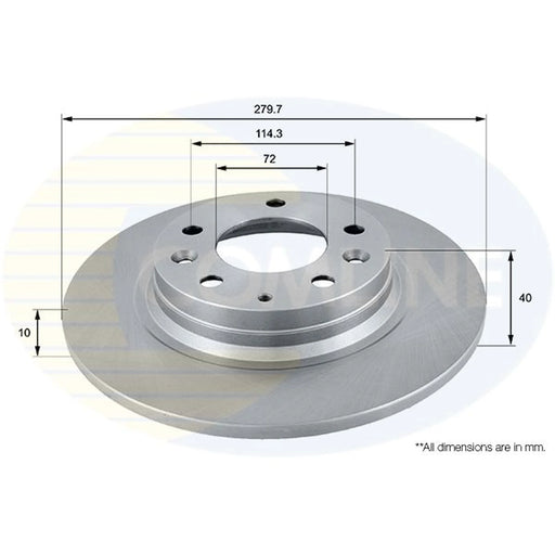 Comline 2 x Solid Rear Brake Discs ADC0450
