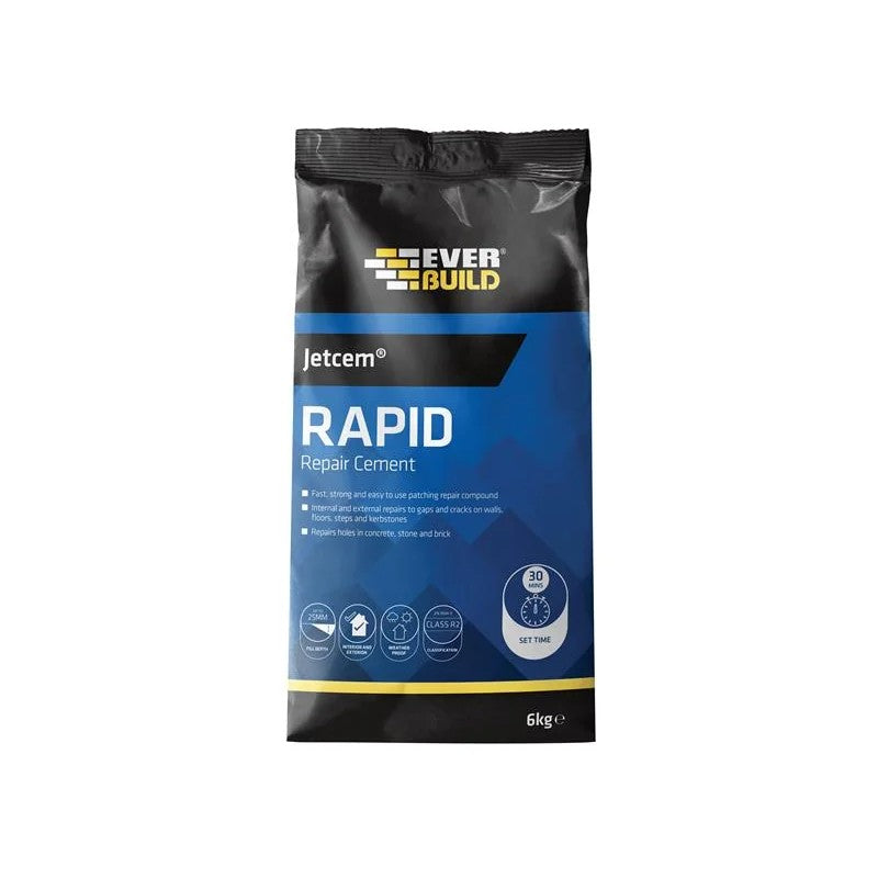 Everbuild Sika 2pc Jetcem Rapid Set Cement 12kg (2 x 6kg Pack) - 620438 kit