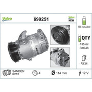 Valeo Air Conditioning Compressor 699251