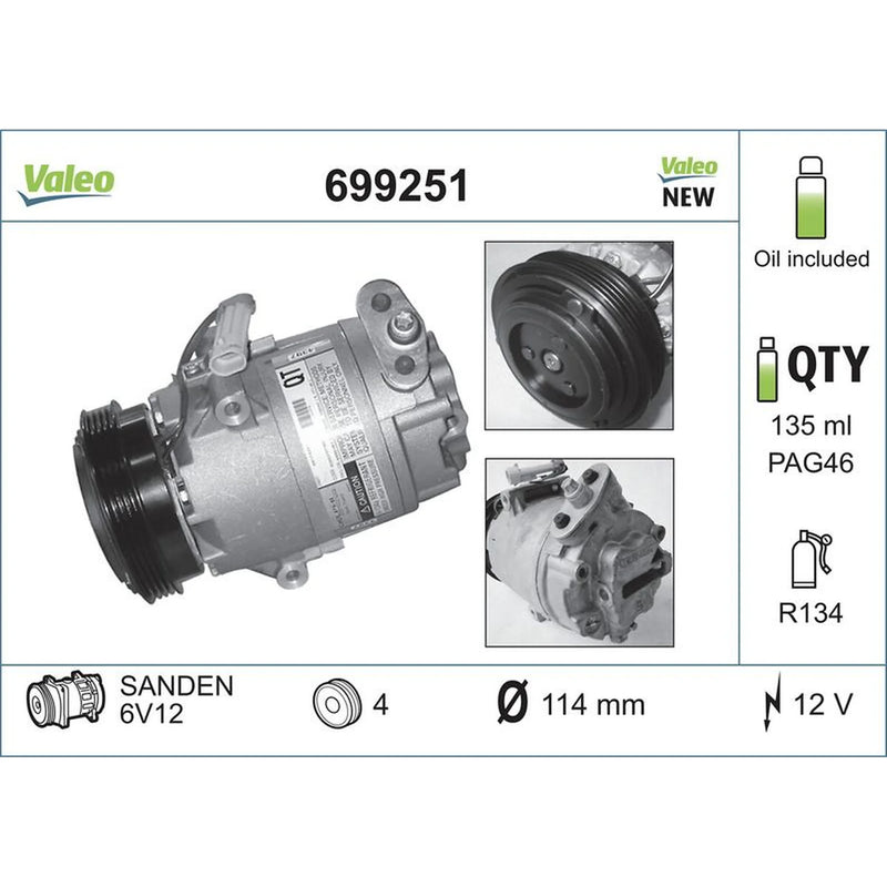 Valeo Air Conditioning Compressor 699251